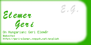 elemer geri business card